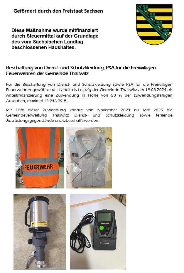 1Dienst- und Schutzkleidung, PSA öffentl Bekanntmachung Förderung