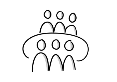 Personen Tisch Dreiergruppen