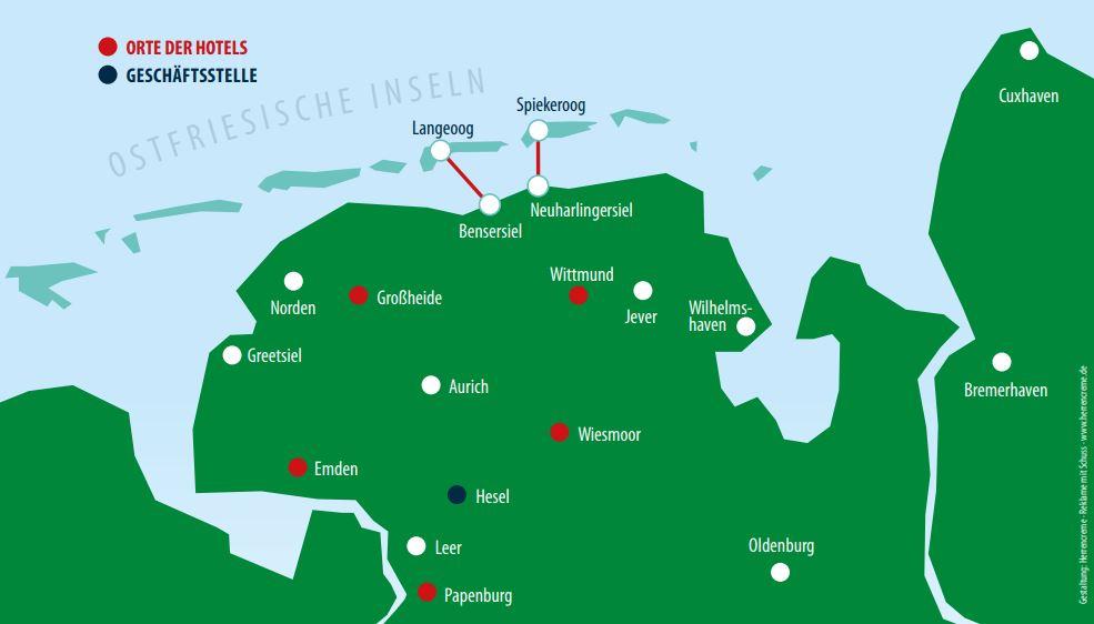Karte Ostfriesland aus Flyer