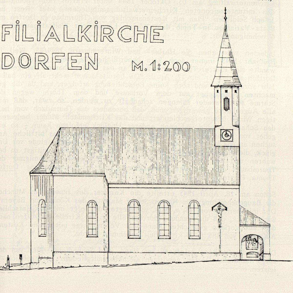 Plan für Neubau Dorfkirche