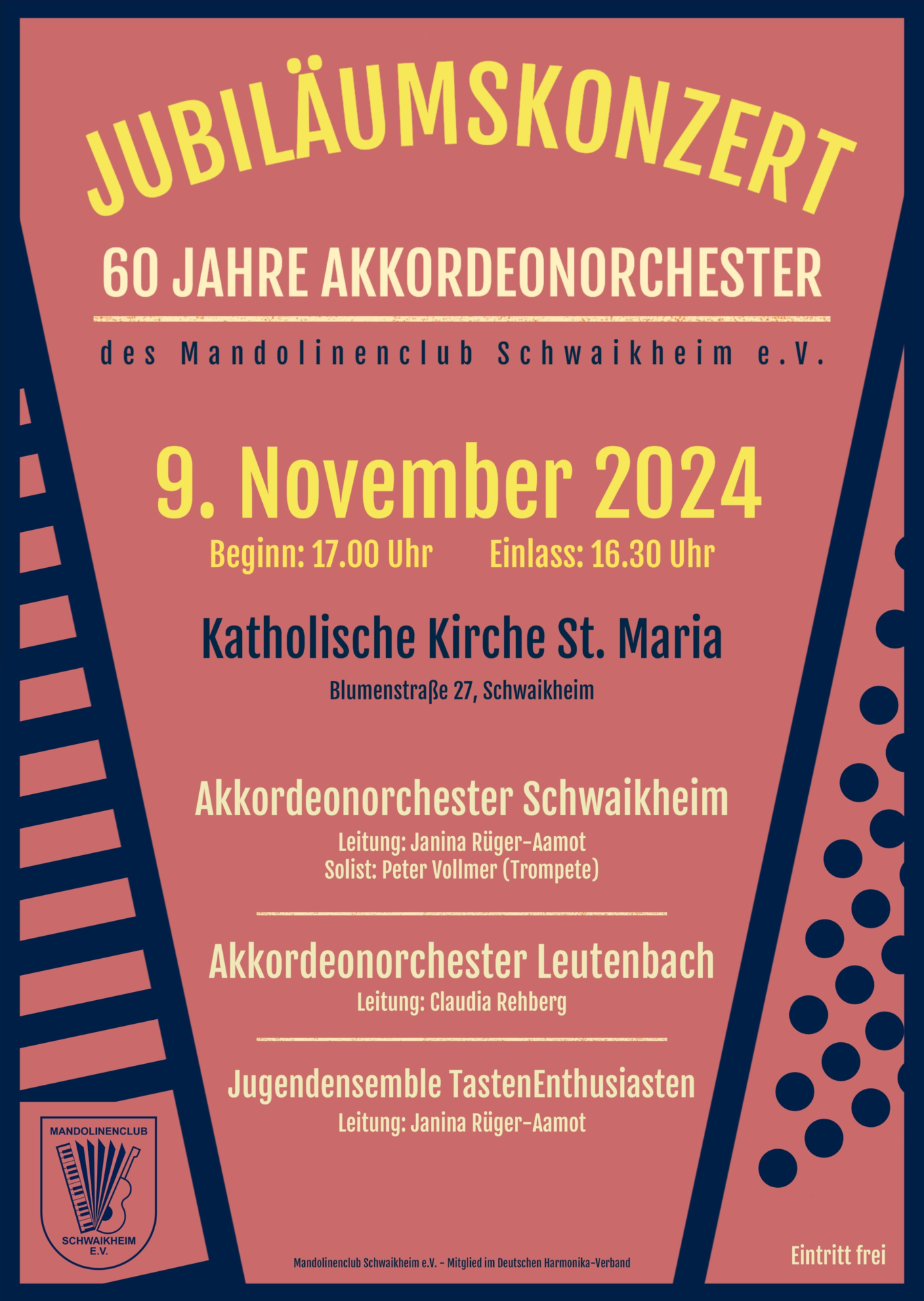 Plakat Jubiläumskonzert - 60 Jahre Akkordeonorchester Schwaikheim