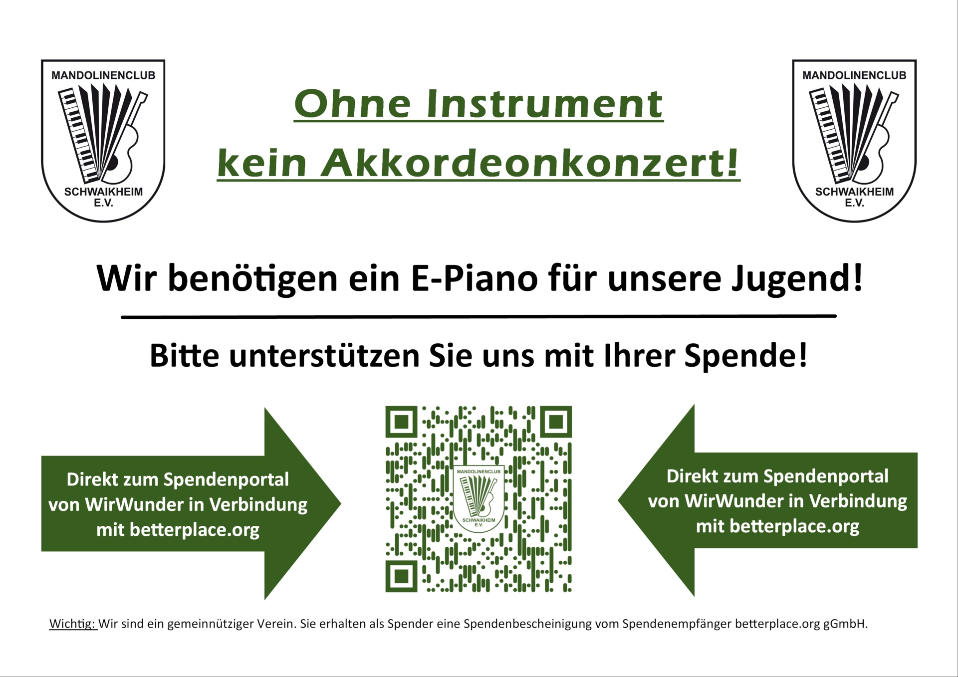 Spendenaufruf E-Piano