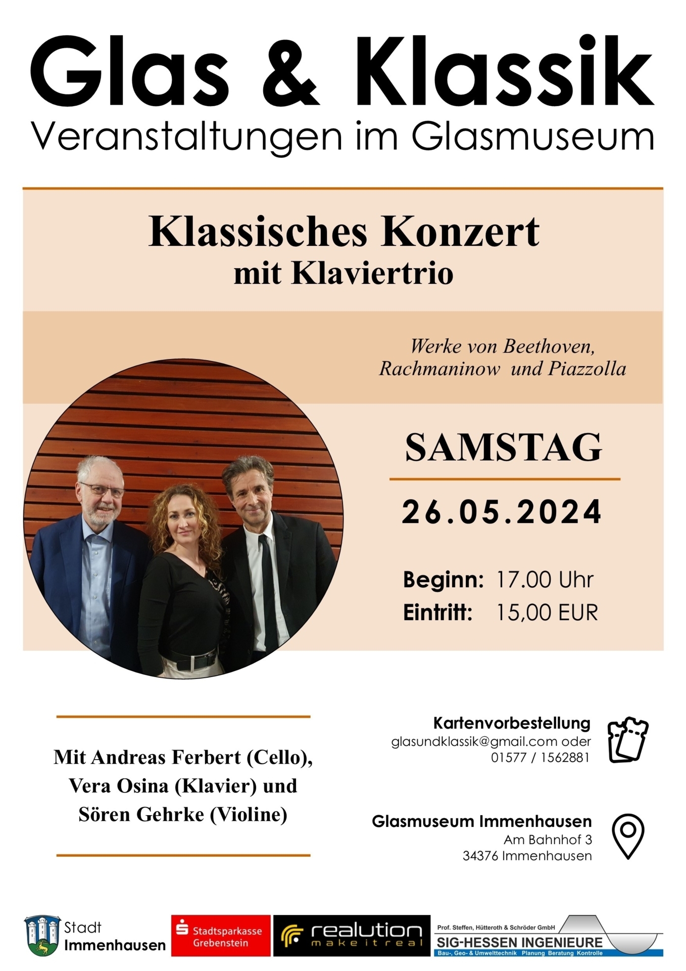 Plakat: Klassisches Trio-Konzert