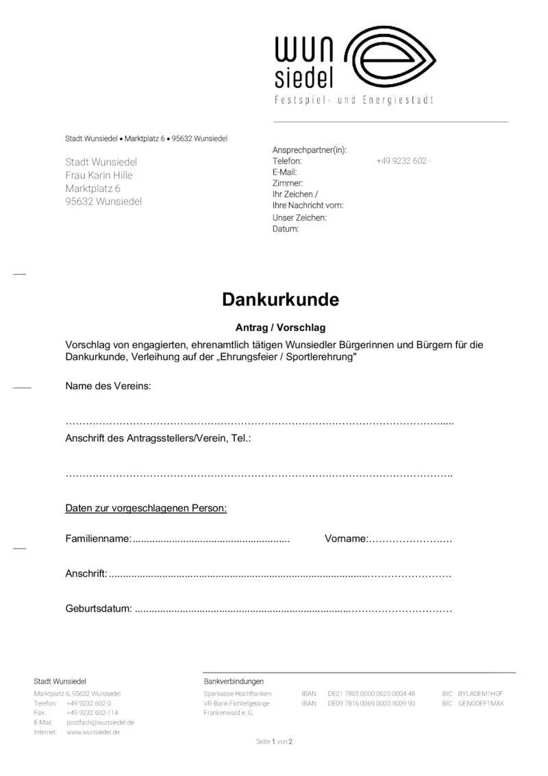 Dankurkunde