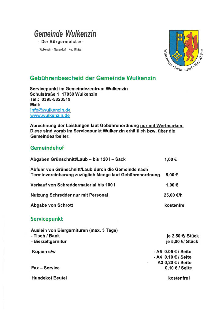 Gebührenbesched