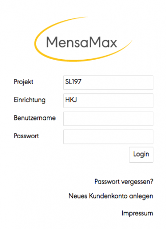 Einlog Mensamax Homepage