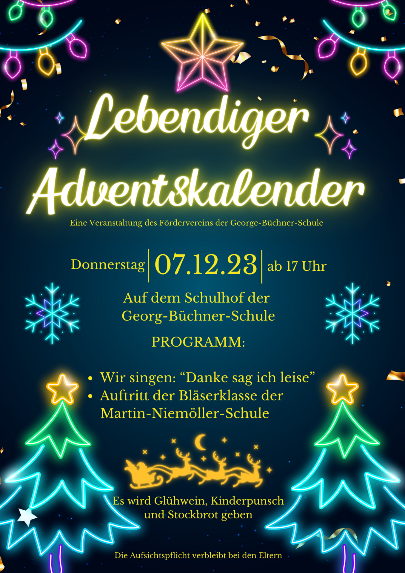 Flyer Lebendiger Adventskalender 2023