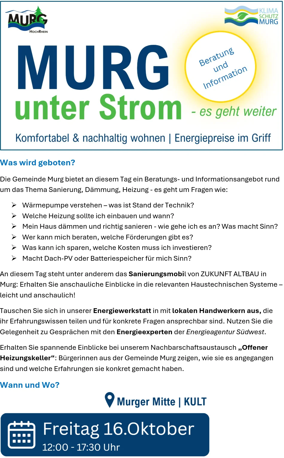 Murg unter Strom