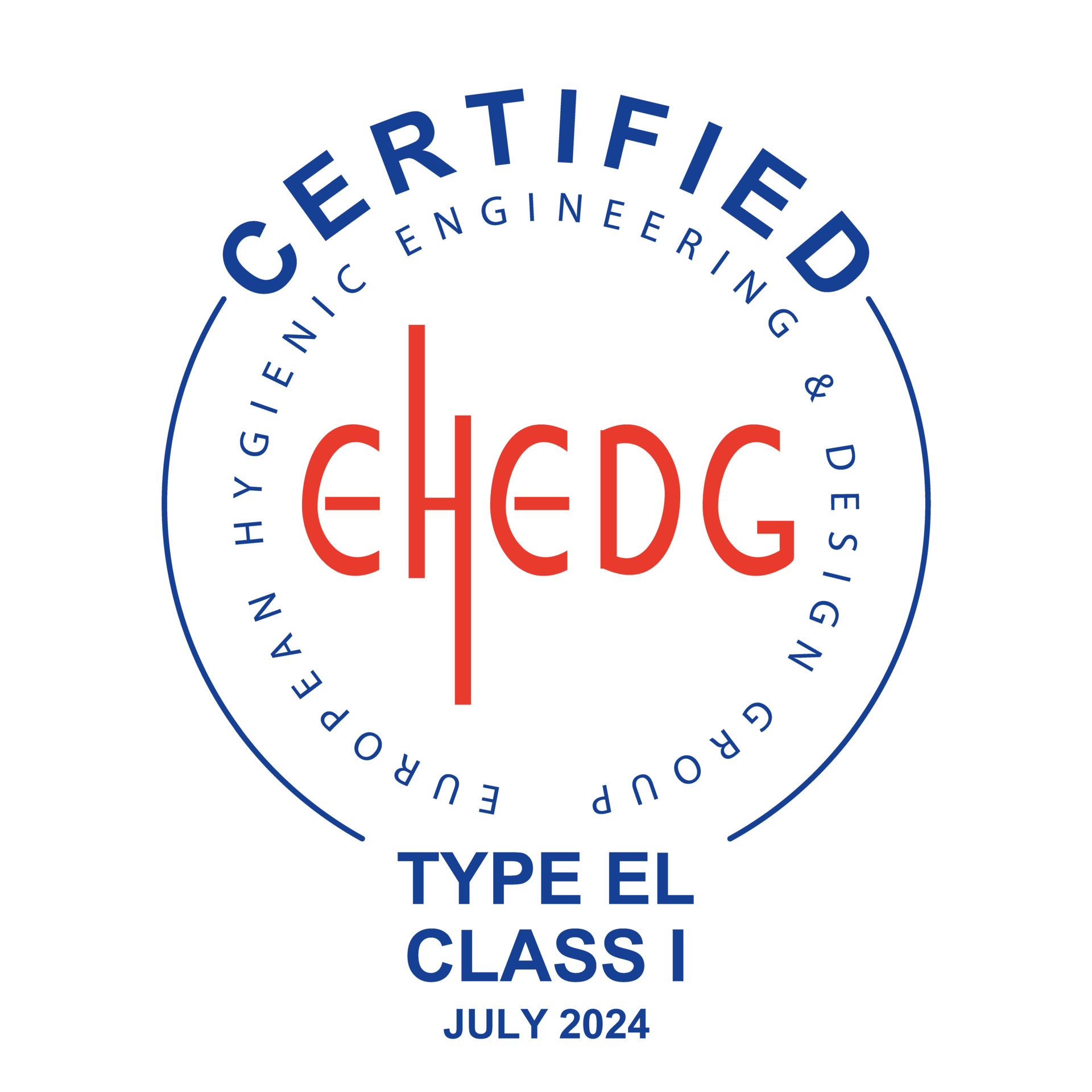 EHEDG certified logo EL Class I July