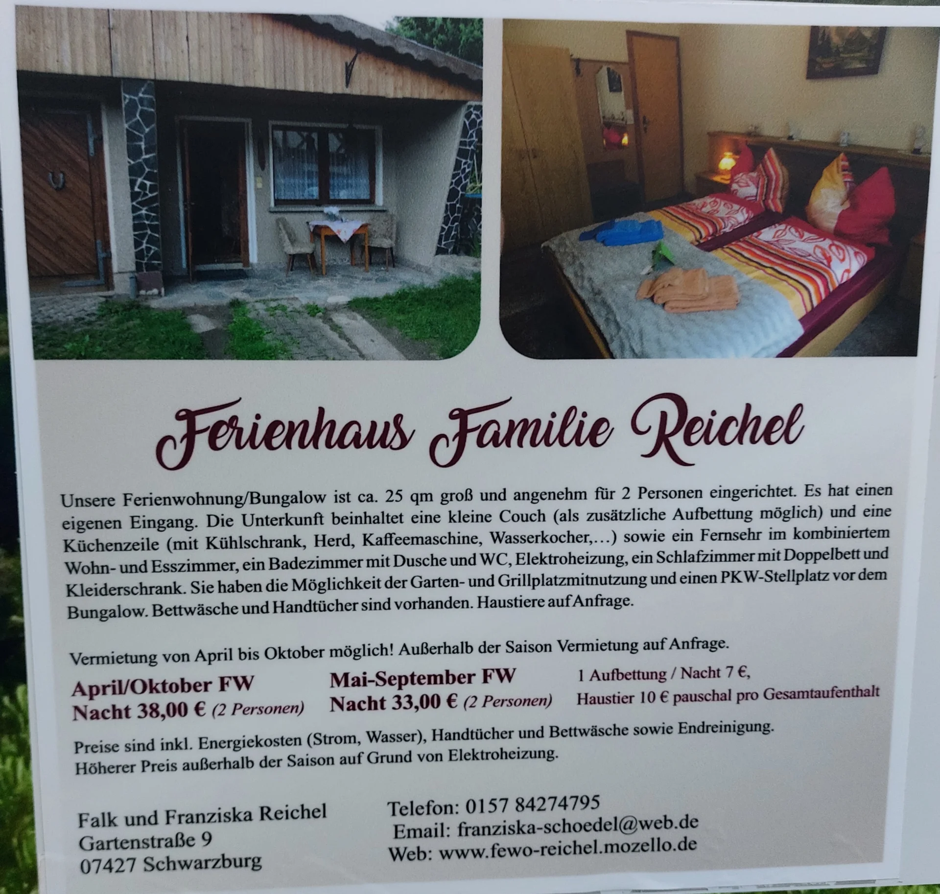 Flyer Ferienhaus