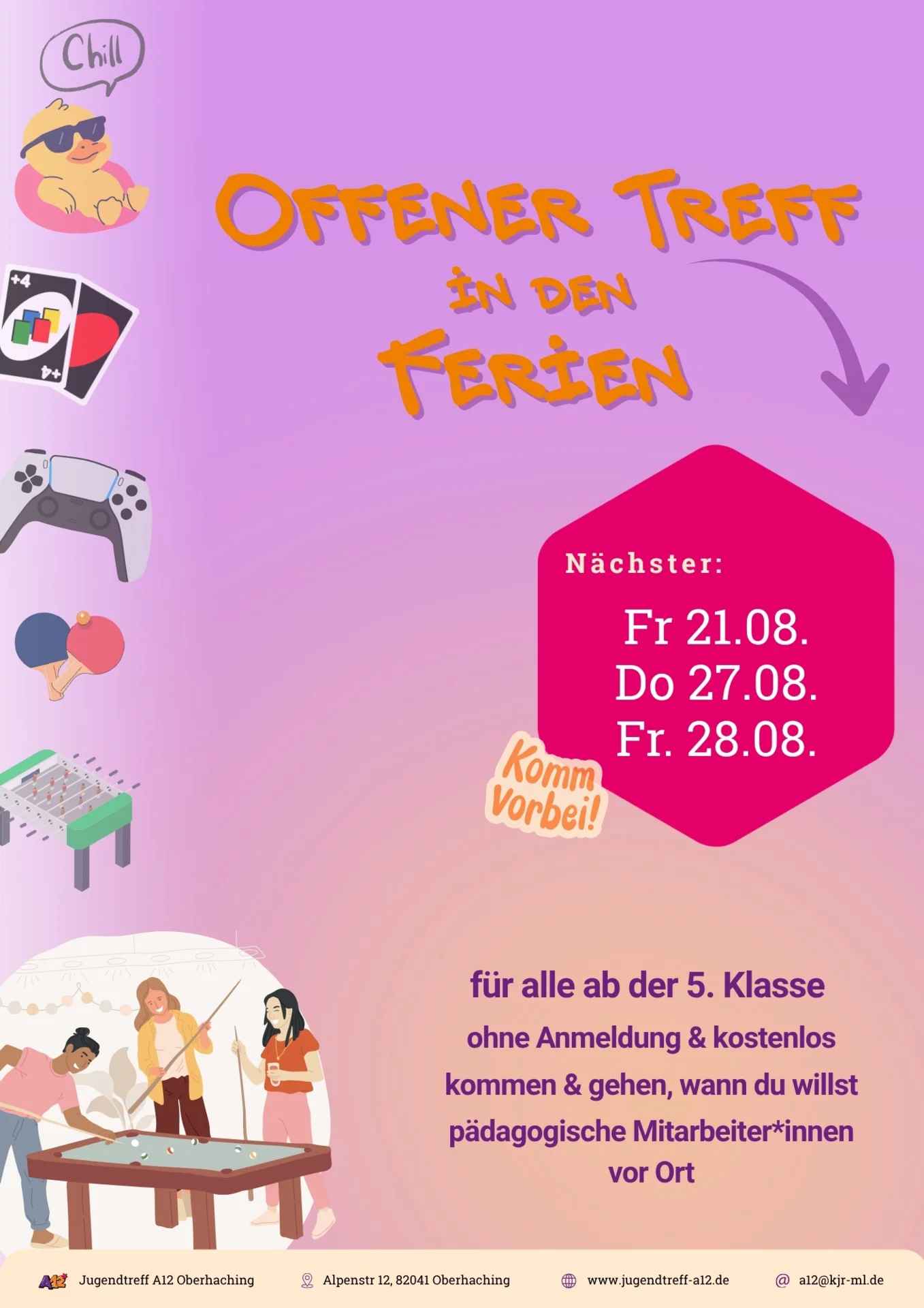 Plakat Offener Treff Ferien 