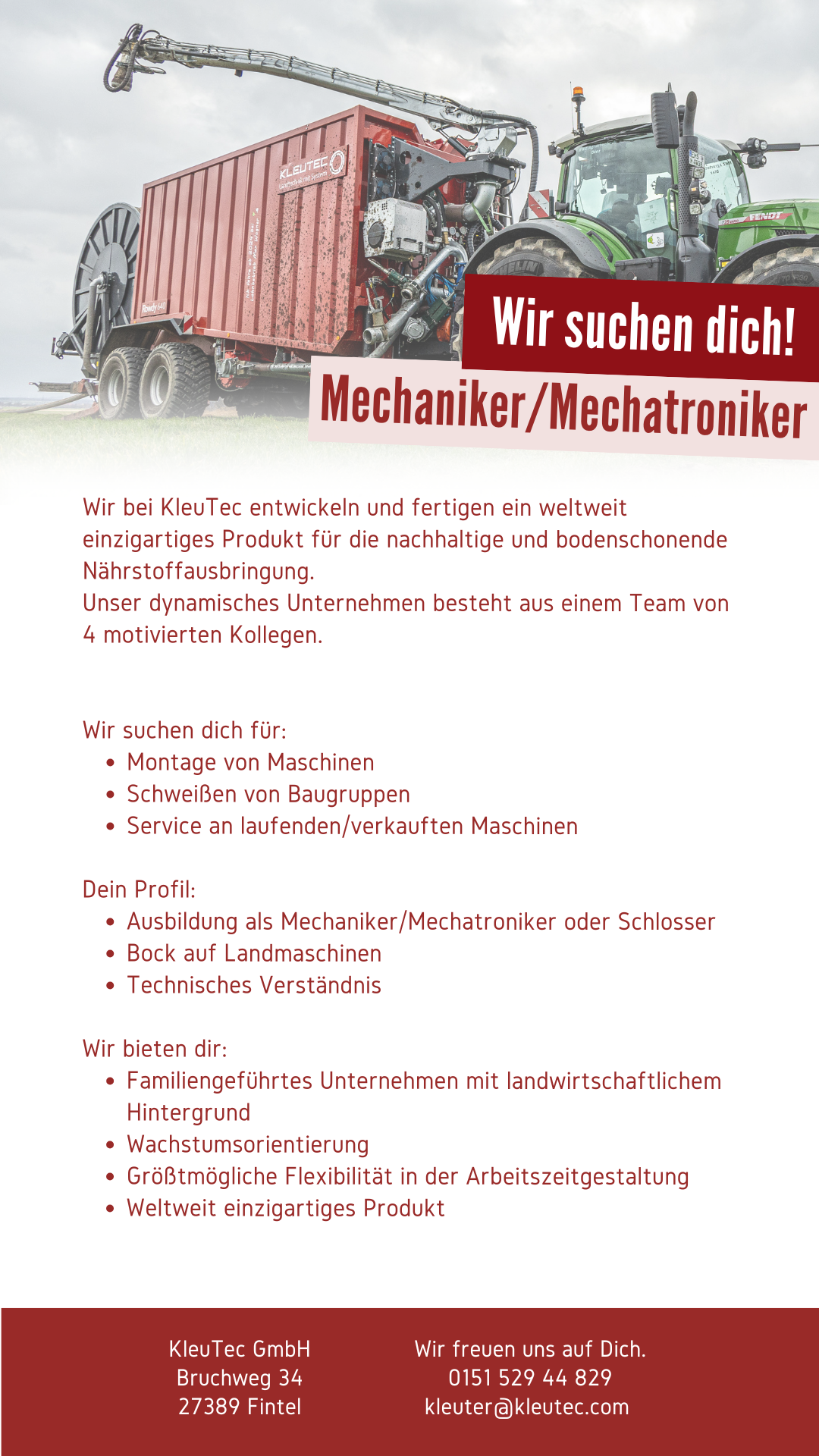 Stellenanzeige Mechaniker