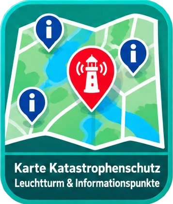 Schaltfläche für die Karte mit dem Leuchtturm und Informationspunkten