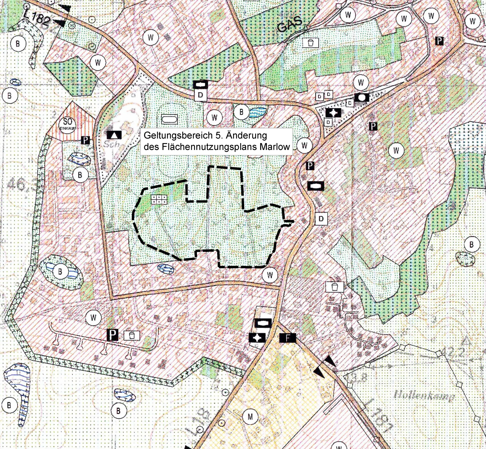5. Änderung des Flächennutzungsplanes (im Parallelverfahren zum Bebauungsplan Nr. 19 Wohngebiet "Auf der Wieck")