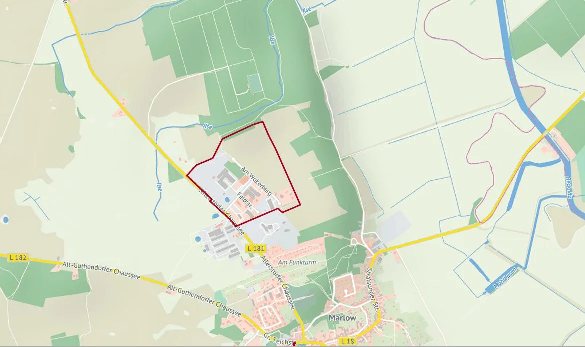 Karte - Gewerbeflächen Stadt Marlow