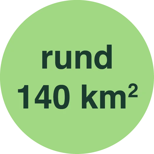 knapp 140 km^2