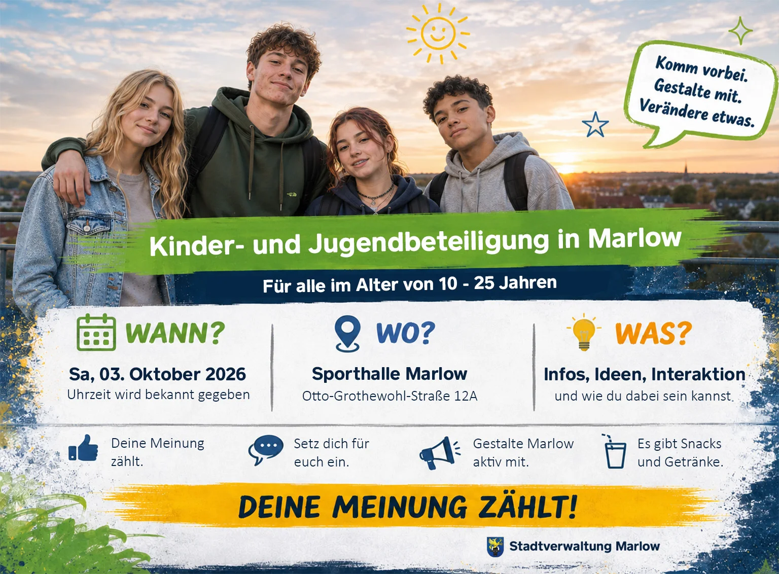 Keyvisual - Auftaktveranstaltung Kinder- und Jugendbeteiligung Marlow