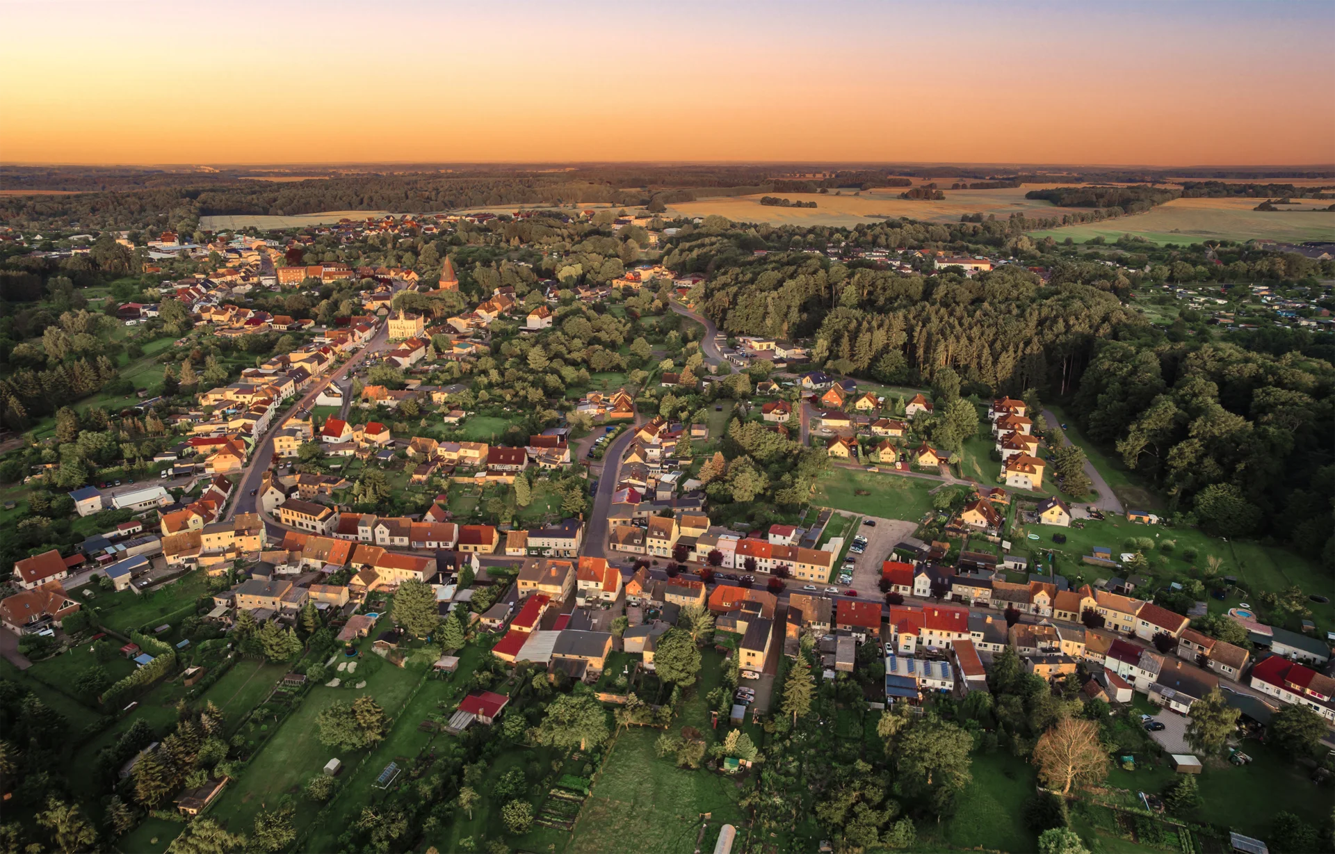 Luftansicht - Stadt Marlow