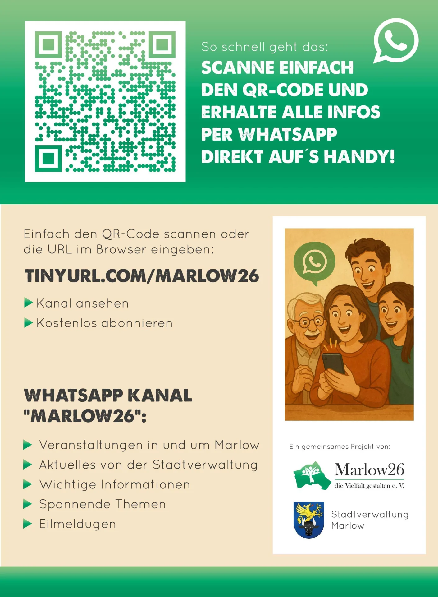 Aushang - WhatsApp-Kanal