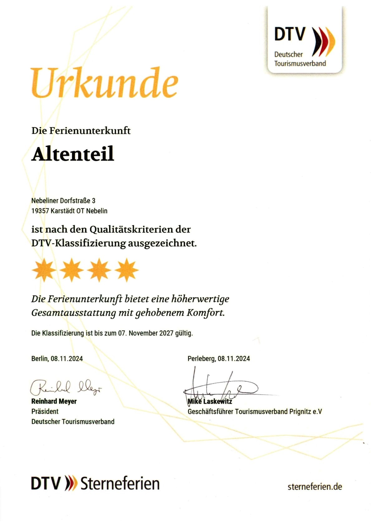 DTV Klassifizierung Altenteil