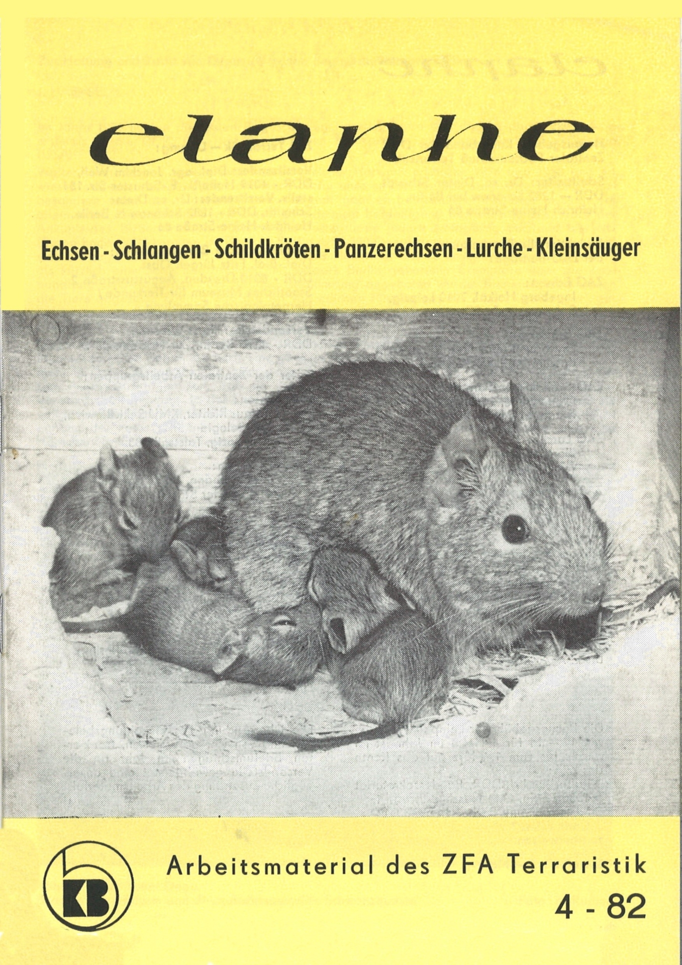 elaphe 1982-4 Titelseite
