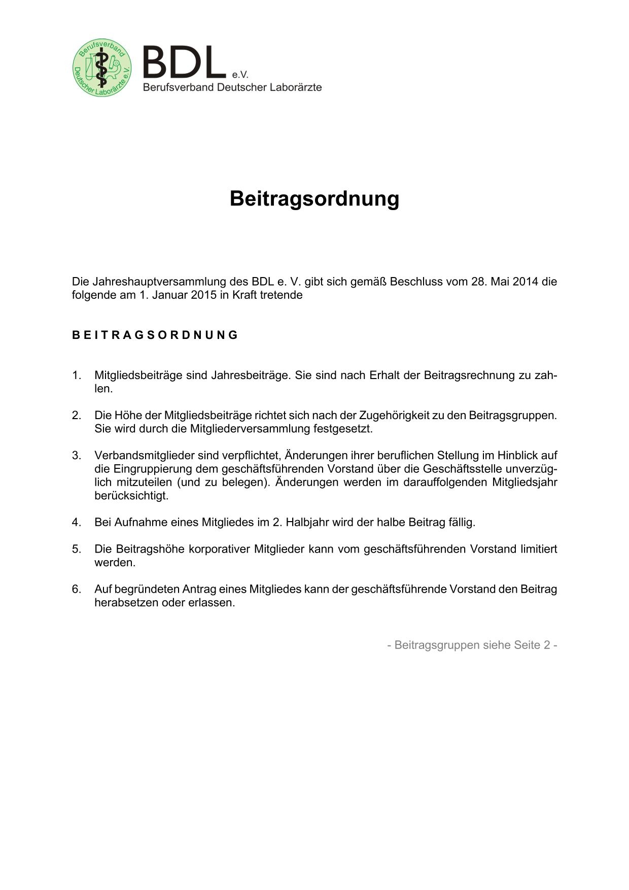 Beitragsordnung Seite 1