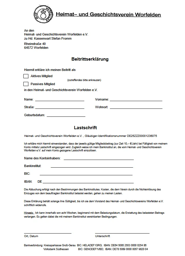 Beitrittserklärung
