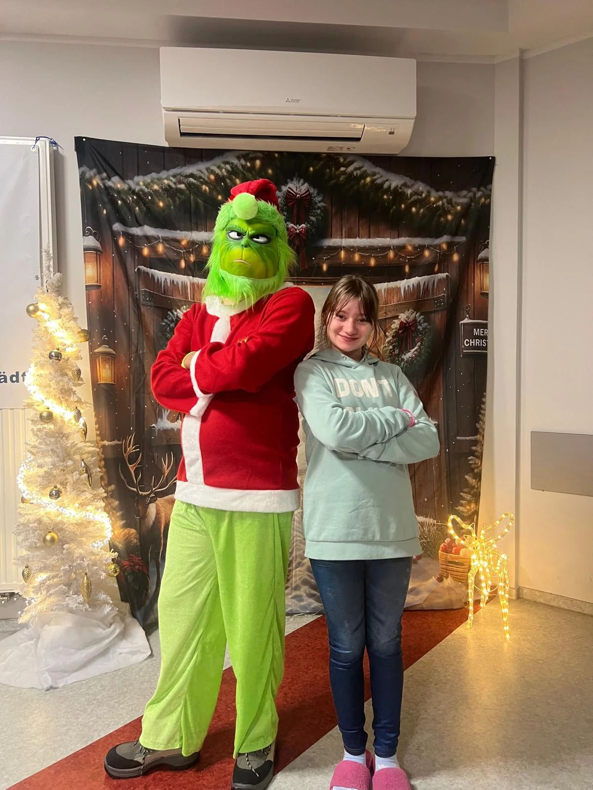 Fotoshooting mit dem Grinch.