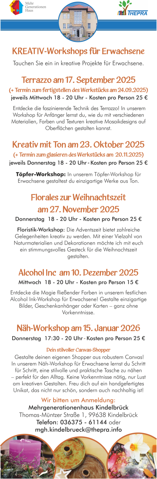 Kreative Workshops für Erwachsene im Jahr 2025