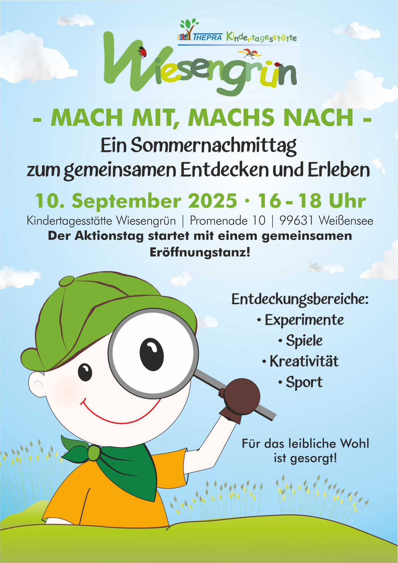 Mach mit, Machs nach, Sommernachmittag in der Kita Wiesengrün