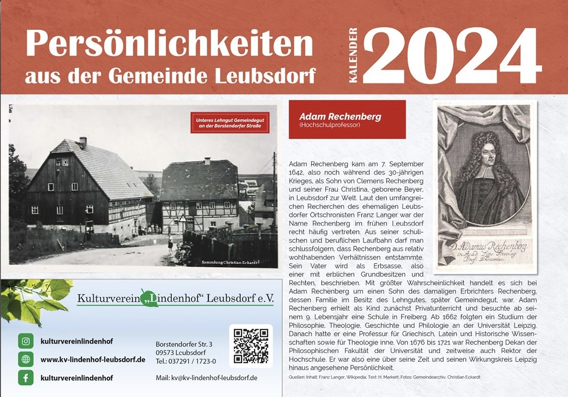 Kalender 2024 - Persönlichkeiten aus der Gemeinde Leubsdorf