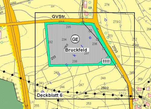 Bebauungsplan Gewerbegebiet Bruckfeld Deckblatt Flächennutzungsplan