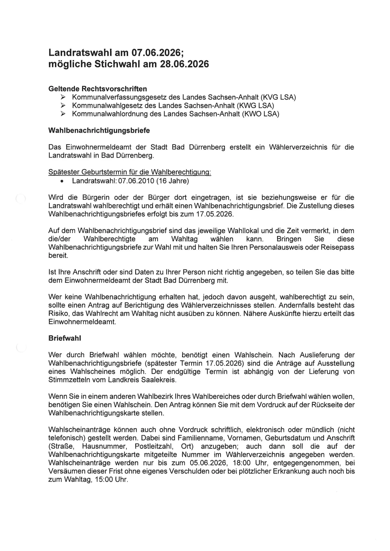 Bekanntmachung Wahlbenachrichtigungsbriefe-1