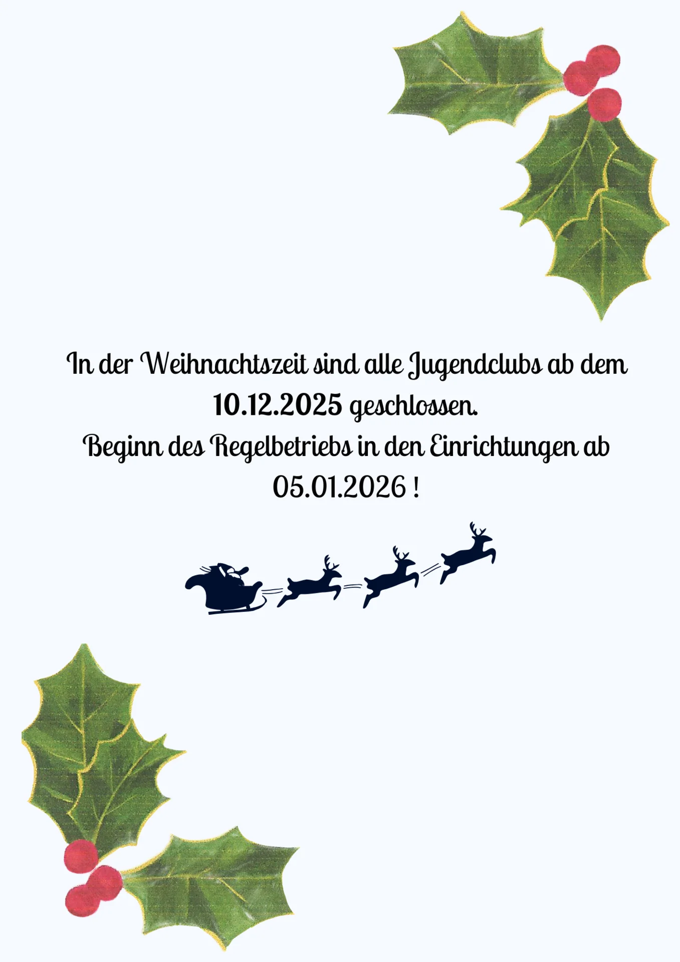 Weihnachtsferien JC