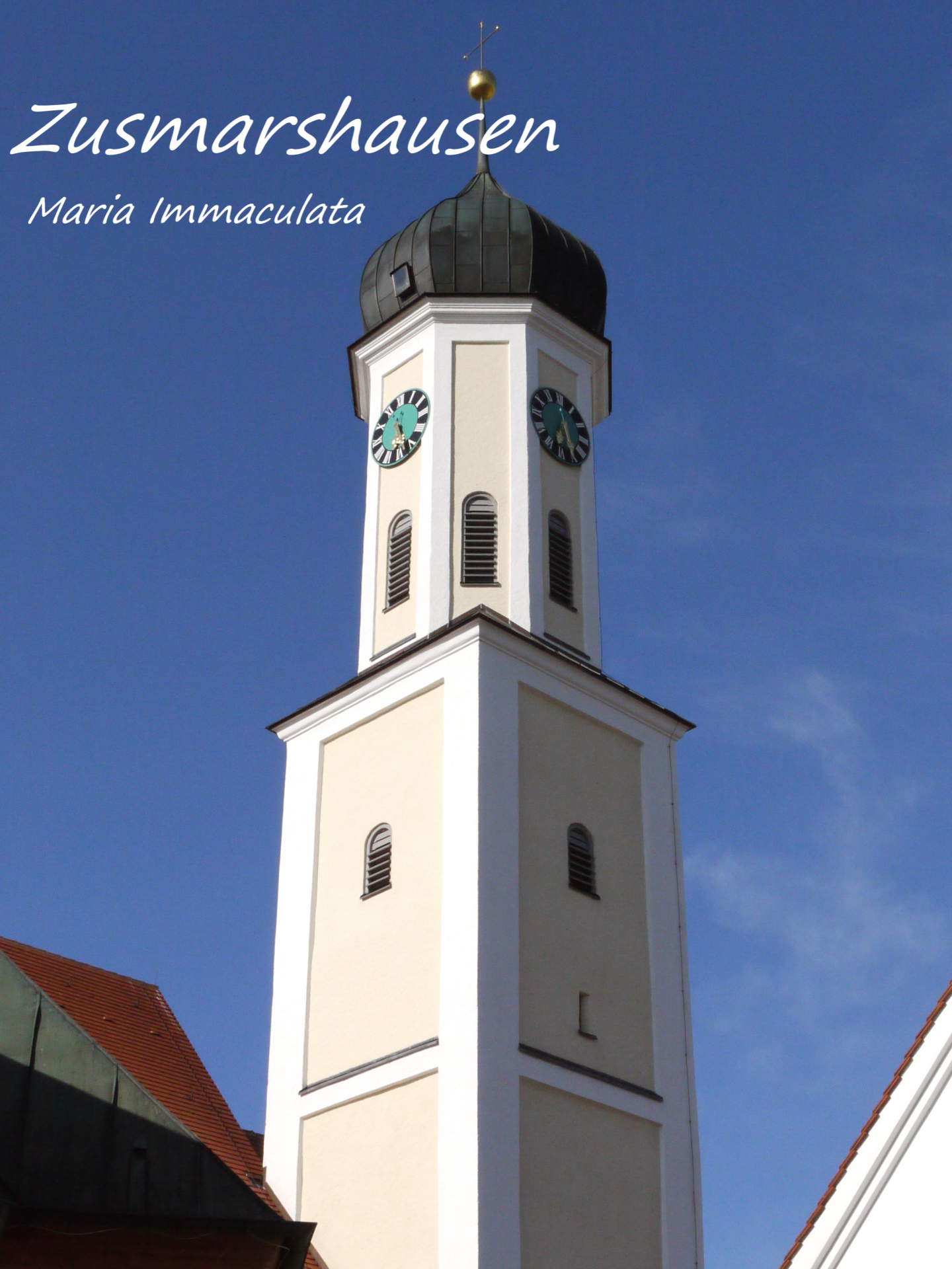 Zusmarshausen, Kirchturm Maria Immaculata; Foto: Max Trometer
