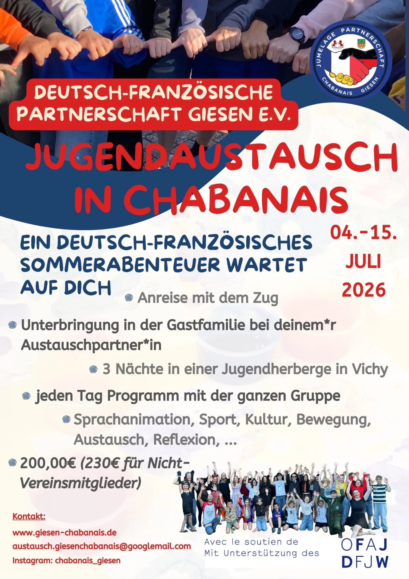 Flyer Jugendaustausch 2026