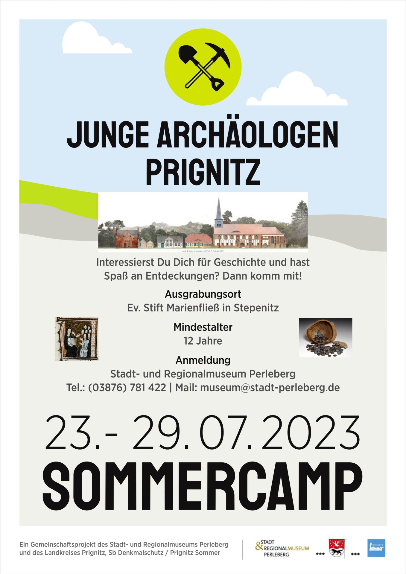Plakat Sommercamp Junge Archäologen 2023