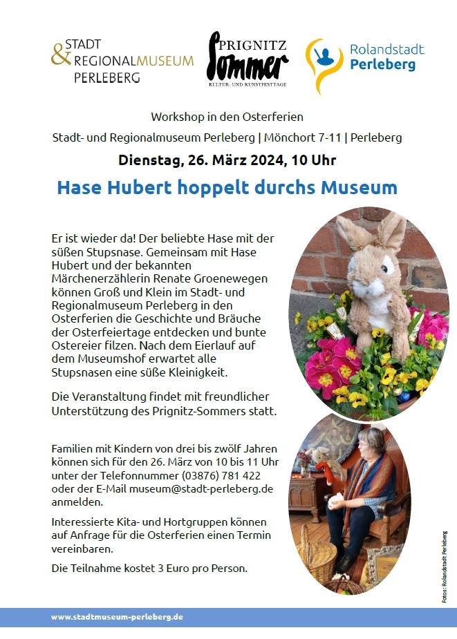 Plakat Osterferienworkshop im Museum | Foto: Rolandstadt Perleberg
