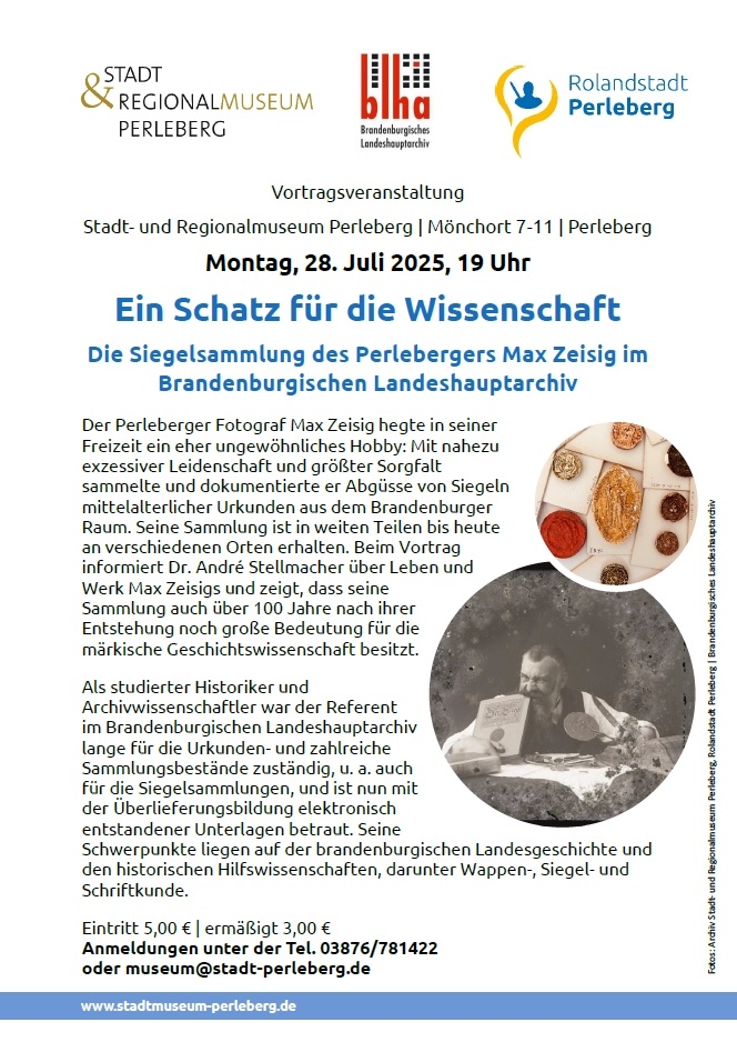 Vortrag Siegelsammlung Max Zeisig 28.07.2025