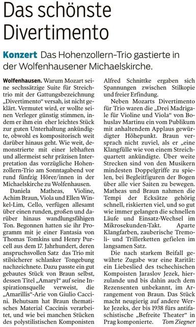 Kritik Hohenzollern Trio vom 25.07.2019