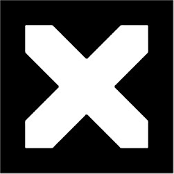 Weißes X auf schwarzem Hintergrund
