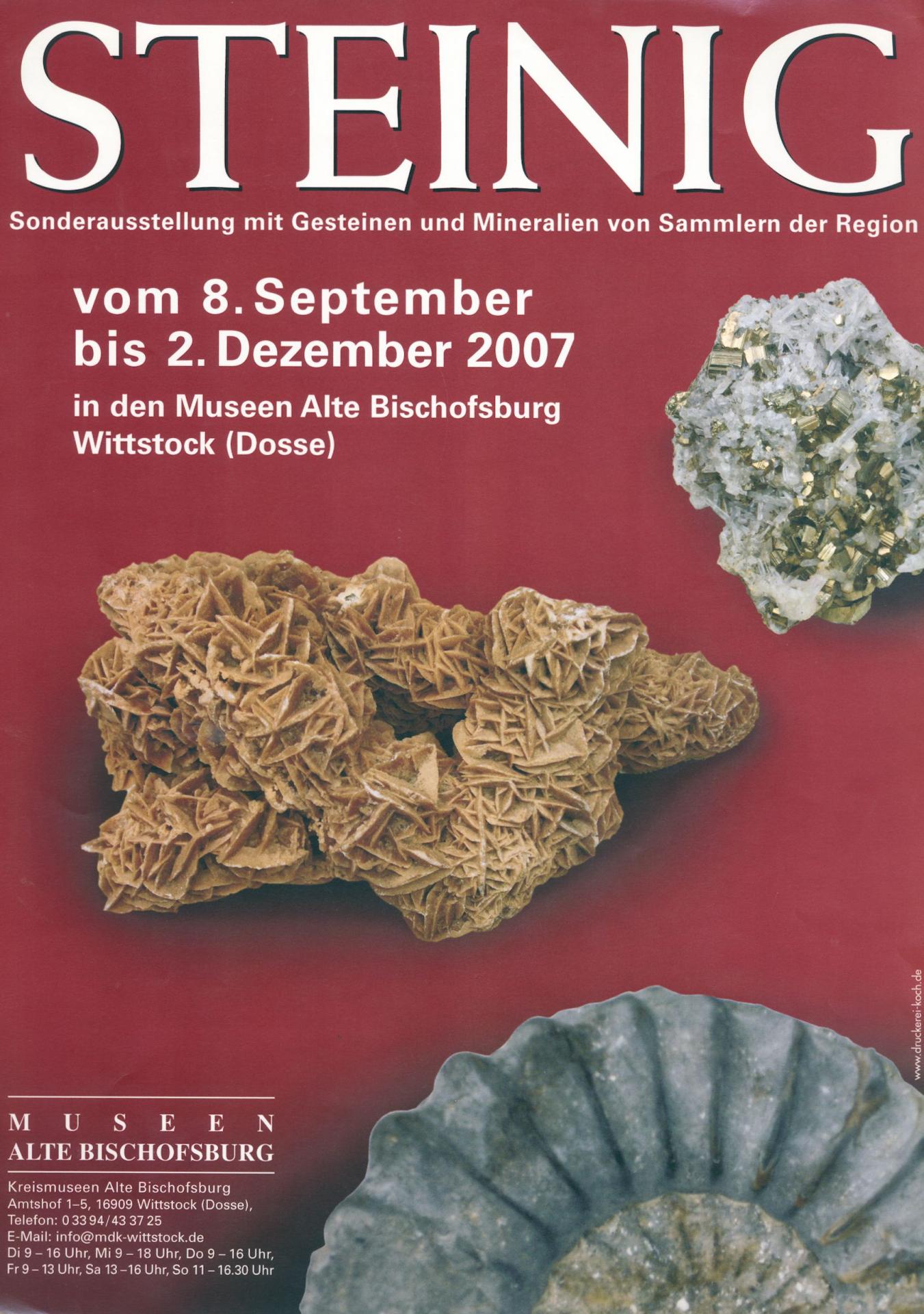 2007 Steinig - Sonderausstellung mit Gesteinen und Mineralien von Sammlern der Region
