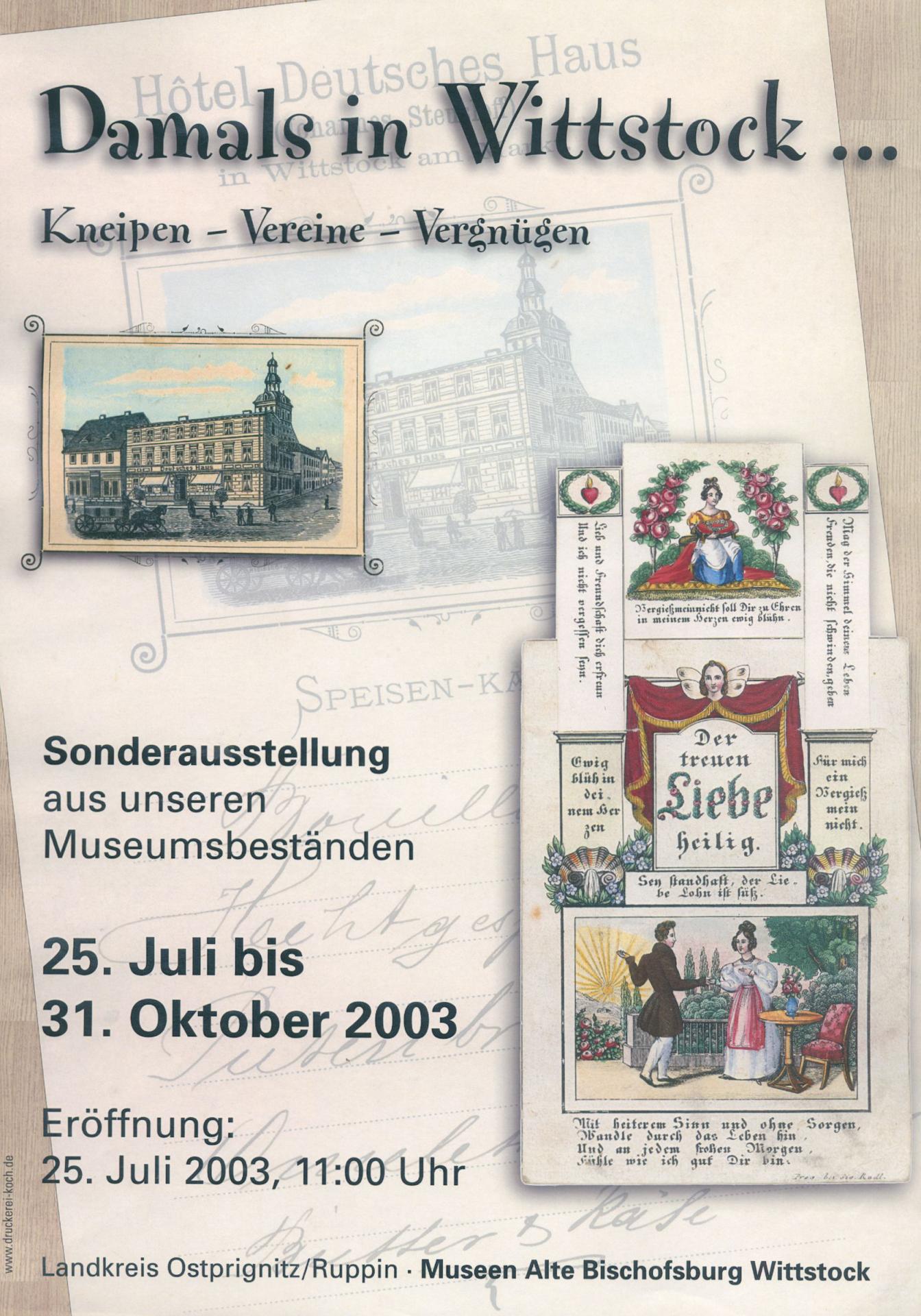 2003 Damals in Wittstock... Kneipen - Vereine - Vergnügen