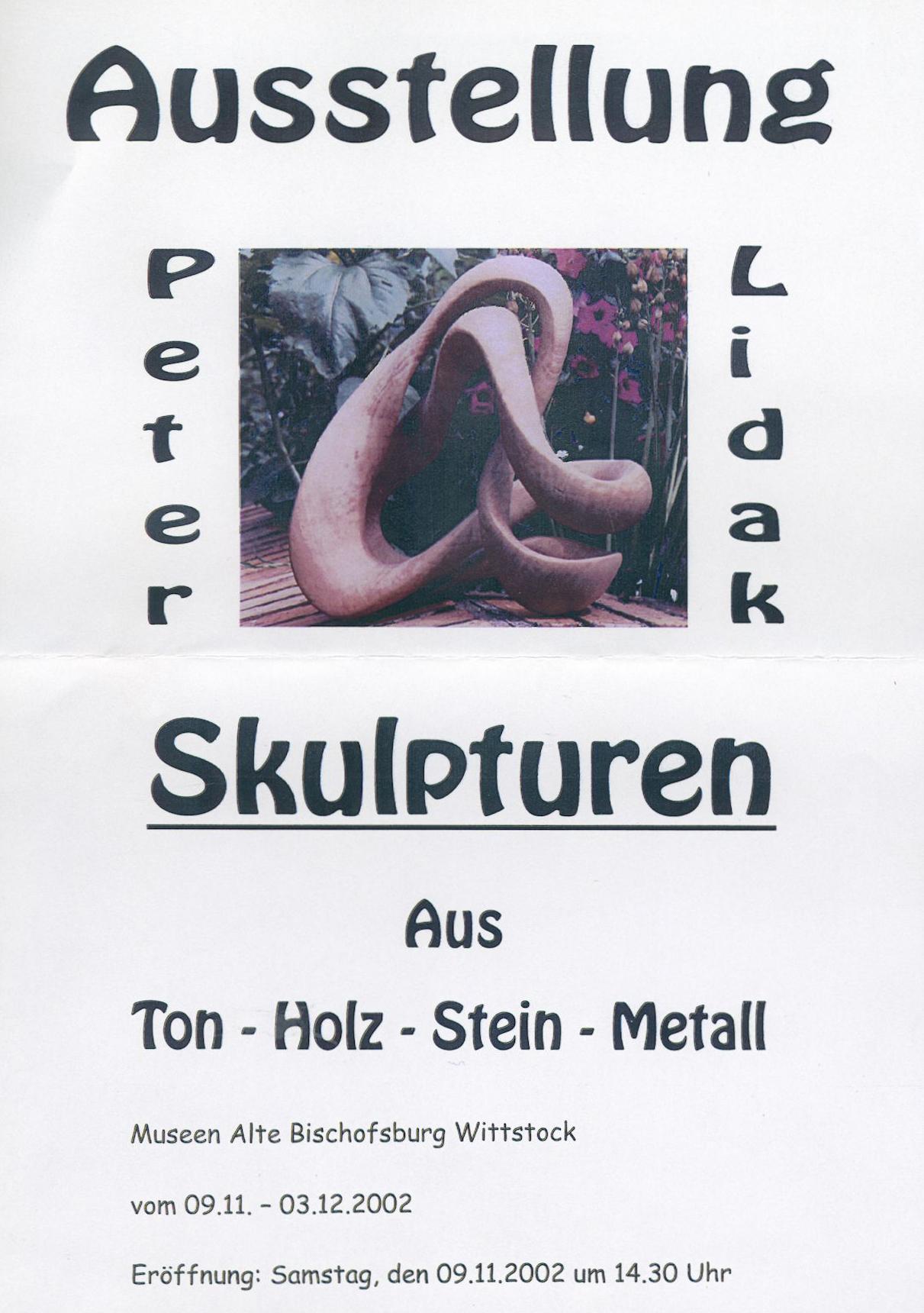2002 Skulpturen von Peter Lidak aus Ton, Holz, Stein, Metall