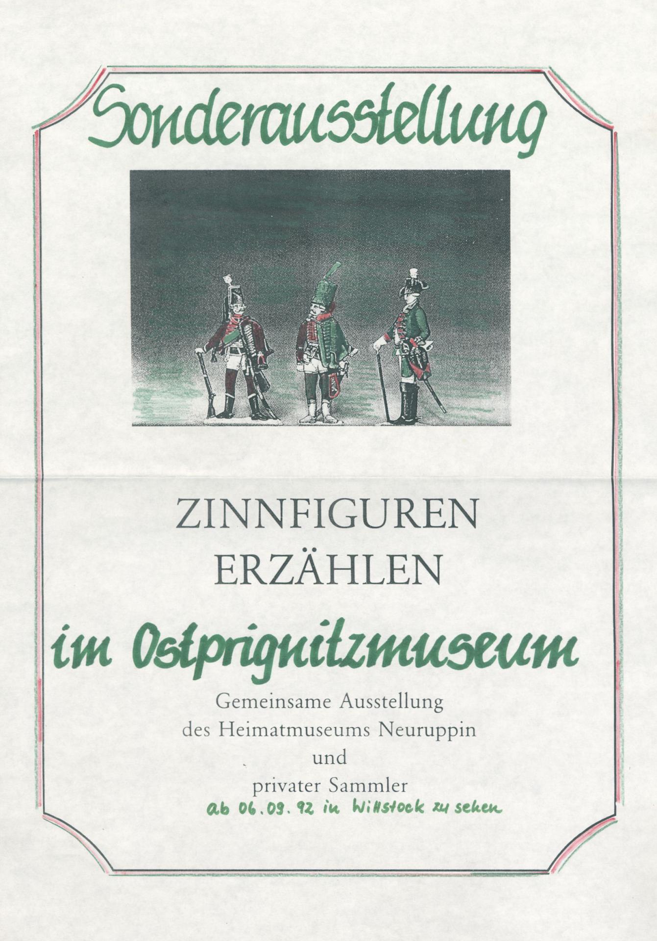 1992 Zinnfiguren erzählen - in Kooperation mit dem Heimatmuseum Neuruppin und privaten Sammlern