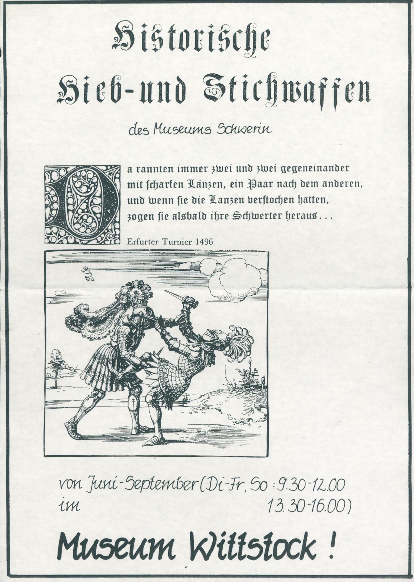 1988 Historische Hieb und Stichwaffen des Museums Schwerin