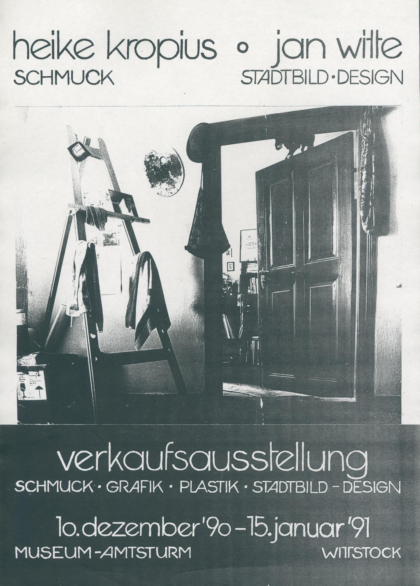 1990 Verkaufsausstellung - Schmuck, Grafik, Plastik, Stadtbild, Design