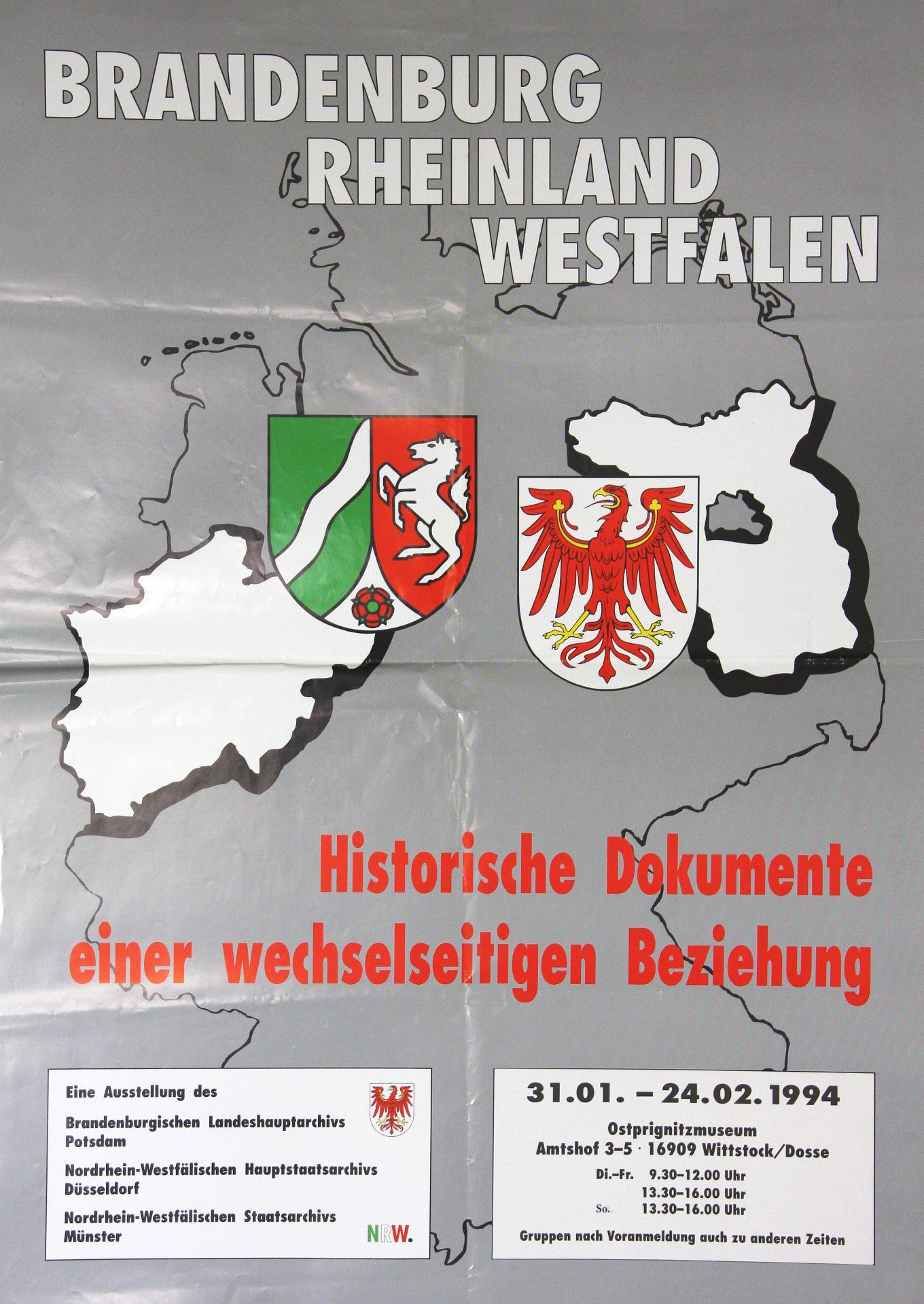1994 Brandenburg Rheinland Westfalen - Historische Dokumente einer wechselseitigen Beziehung
