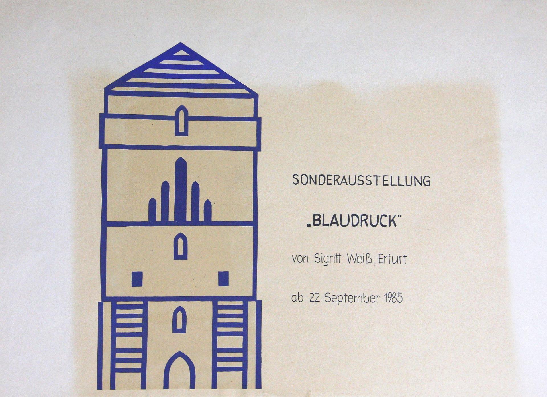 1985 Blaudruck von Sigritt Weiß, Erfurt