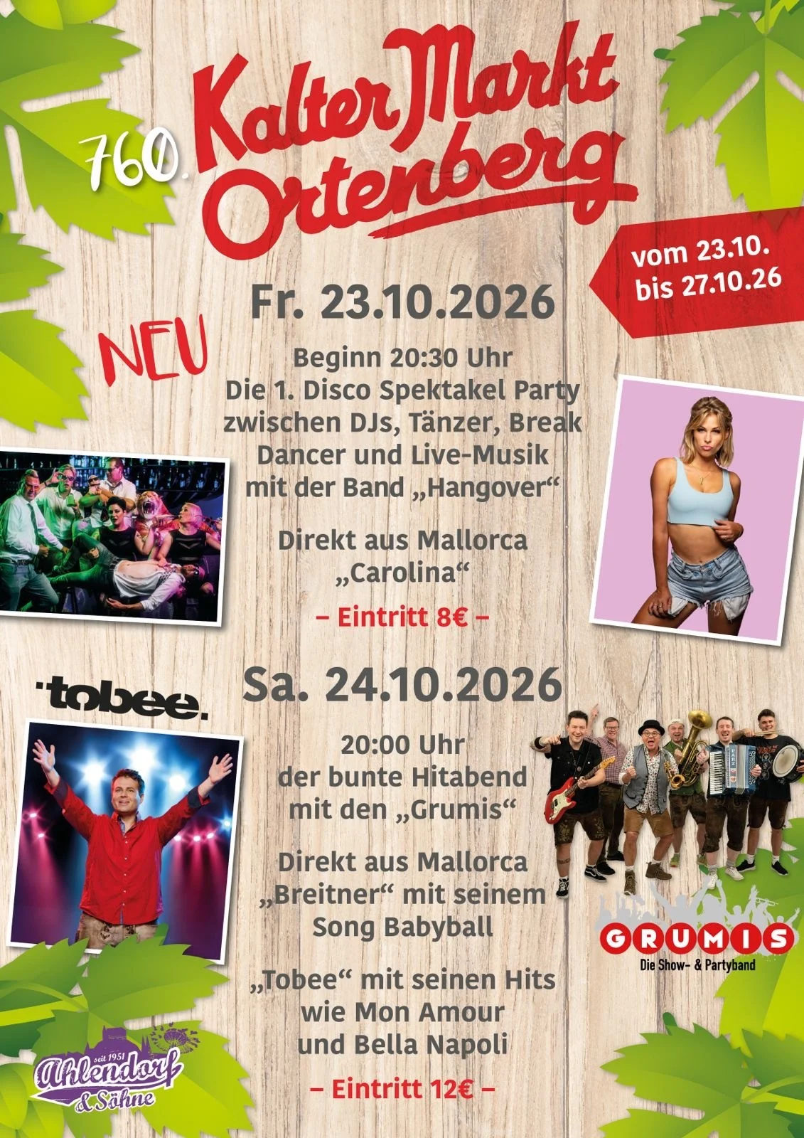 Programm Festzelt